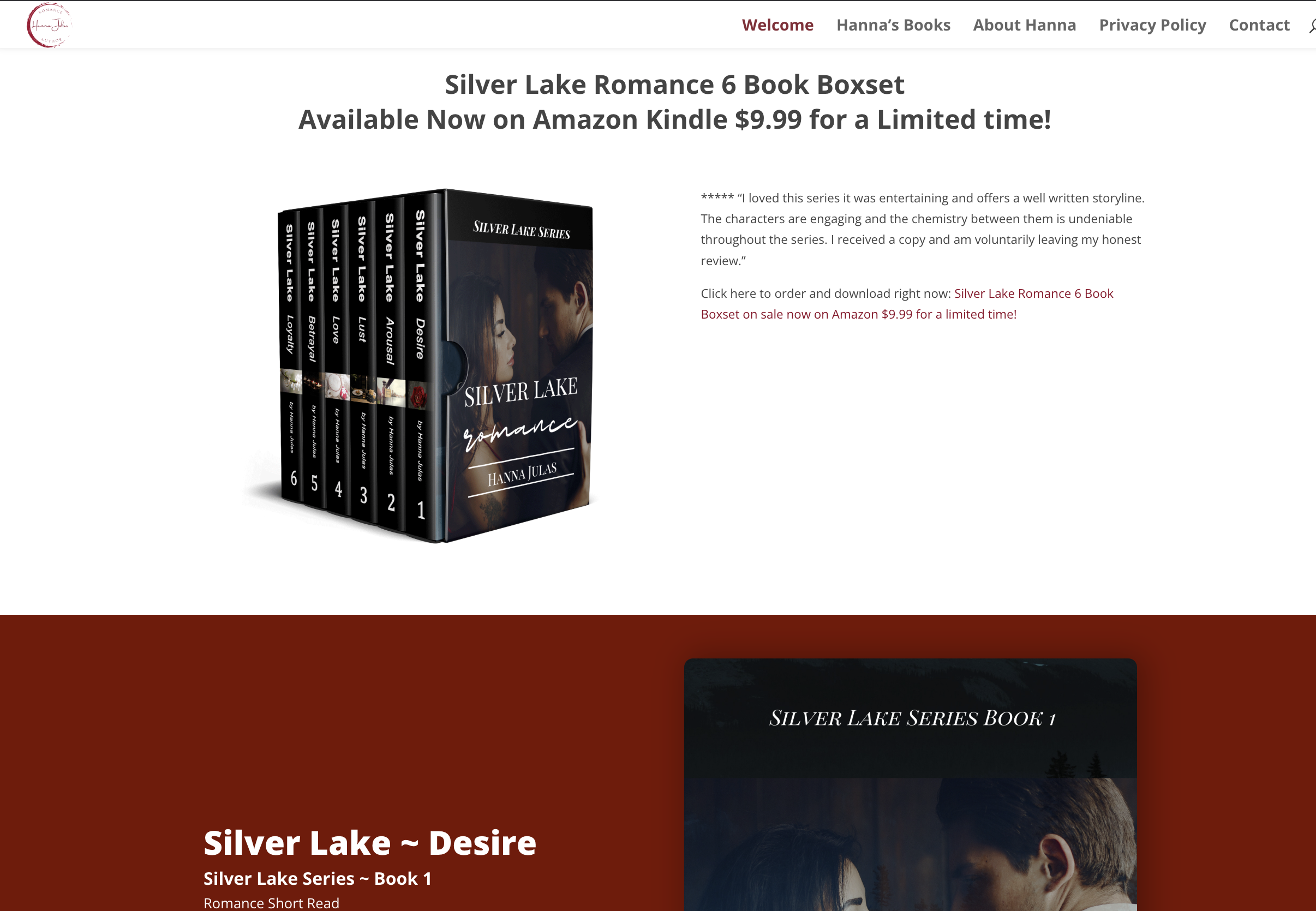 HannaJulasRomance.ca screenshot of homepage 2 HannaJulasRomance.ca screenshot of homepage 2